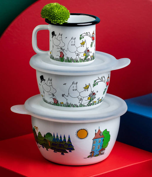 MOOMIN | Enamel Bowl  | Moomin Valley | 0.60L
