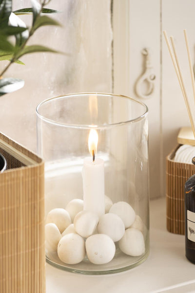 Candle Holder | Glass w Fixed Holder
