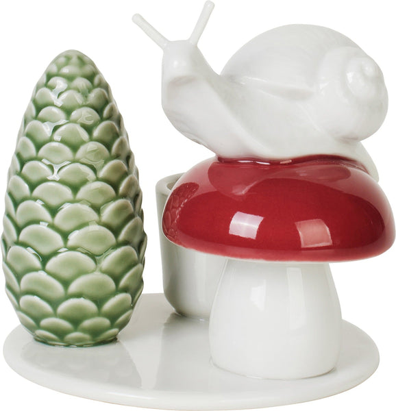 Snail and Mushroom Candlestick | Winter Stories