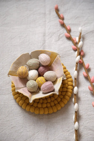 Easter Eggs | Rose Colours with Garland Embroidery  | set of 3