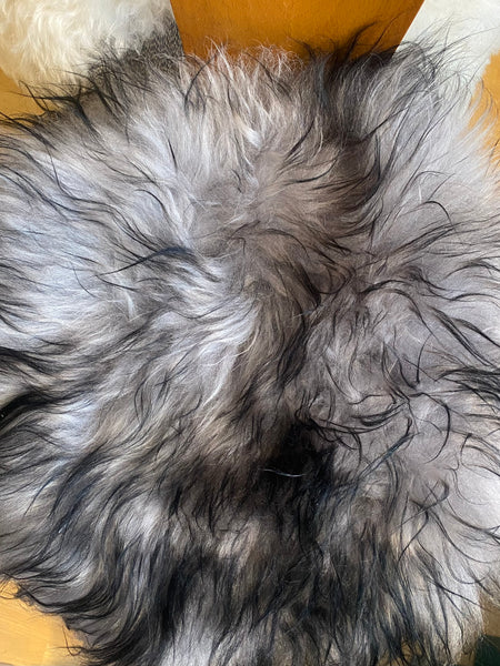 Icelandic Sheepskin | Chair Pad | Silver Grey w Dark Tips