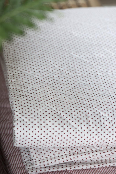 Cotton Quilt | White with Red Dots