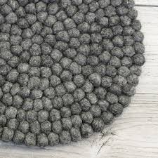 Handmade Eco Felt Ball Table Mat - Dark Grey