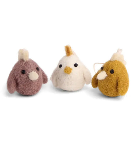 Mini Wool Roosters | Set of 3