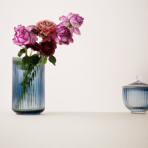 Lyngby Glass Vase - Midnight Blue