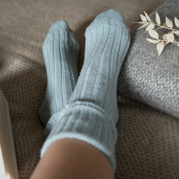 Alpaca lounge/Bed Socks - Blue