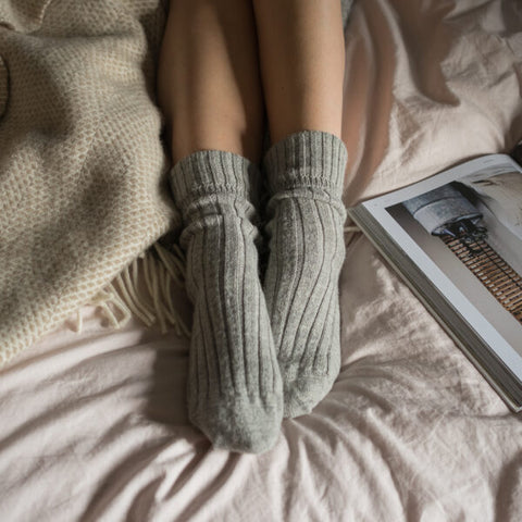 Alpaca Lounge/Bed Socks - Grey