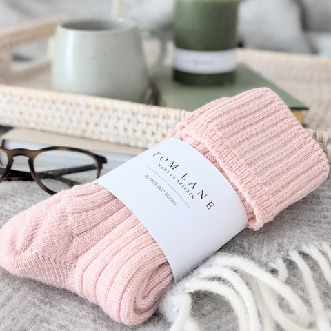Alpaca Lounge/Bed Socks - Pink