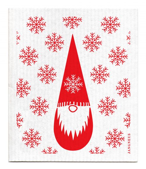 Tea towel & Dishcloth Bundle - Red Gnome (Tomte)