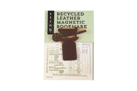 Magnetic Bookmark | Recycled Leather | Wheelbarrow