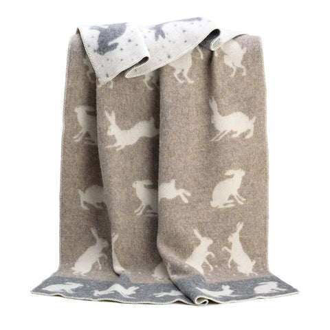 Wool Blanket | Hare Design | Snow Beige and Grey