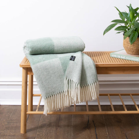 Wool Blanket | Checkerboard | Green