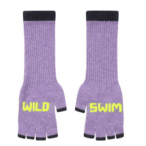 Fingerless Gloves | Wild Swim | Parma Violet & Neon Yellow