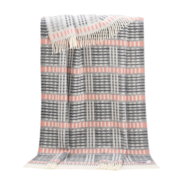 Wool Throw | Black and Pink Stripe