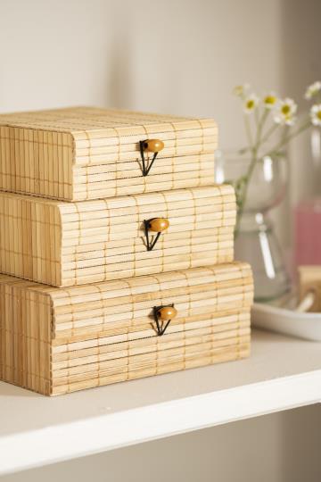 Bamboo Storage Boxes | Set of 3