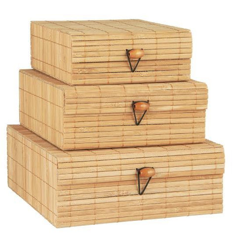 Bamboo Storage Boxes | Set of 3