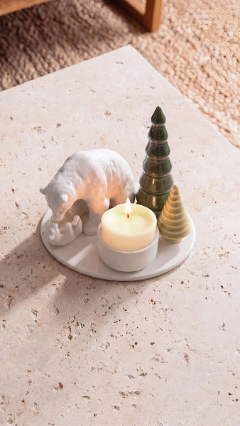 Advent Candle | Winter Stories | Ø 6cm | White