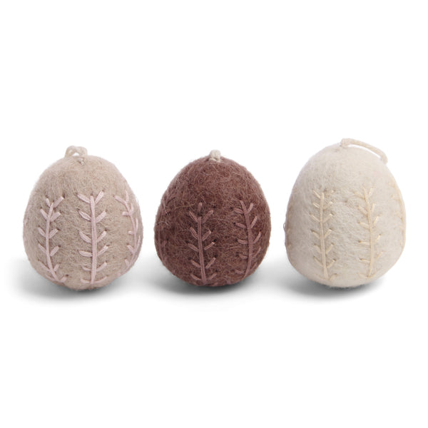Easter Eggs | Rose Colours with Garland Embroidery  | set of 3