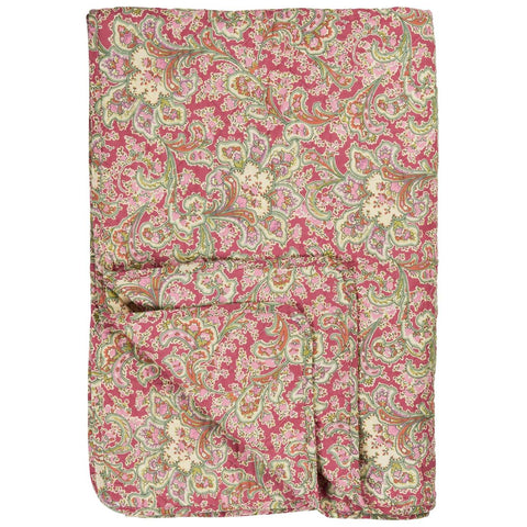 Cotton Quilt | Raspberry w/Paisley