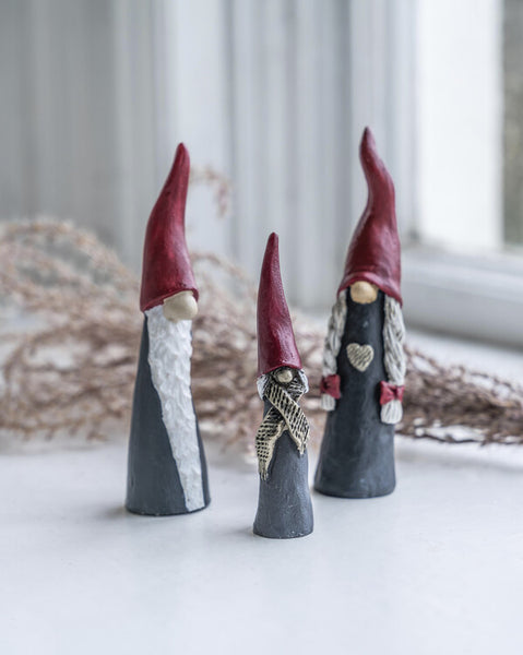 Santa Family | Set of 3 | Red & Grey