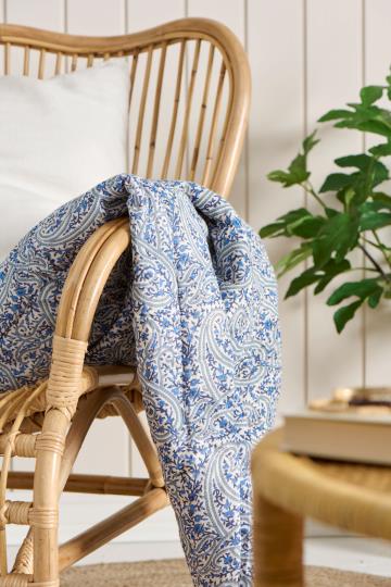 Cotton Quilt | Blue-Grey | Blue Paisley