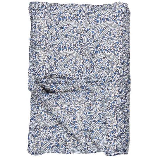Cotton Quilt | Blue-Grey | Blue Paisley