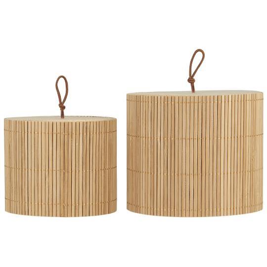 Set of 2 Bamboo Storage Boxes