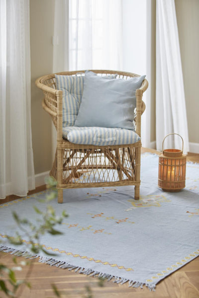 Mattress/Garden/Bench Cushion | Blue & White Stripe