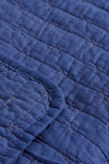 Cotton Quilt | Indigo with Cross Stitches