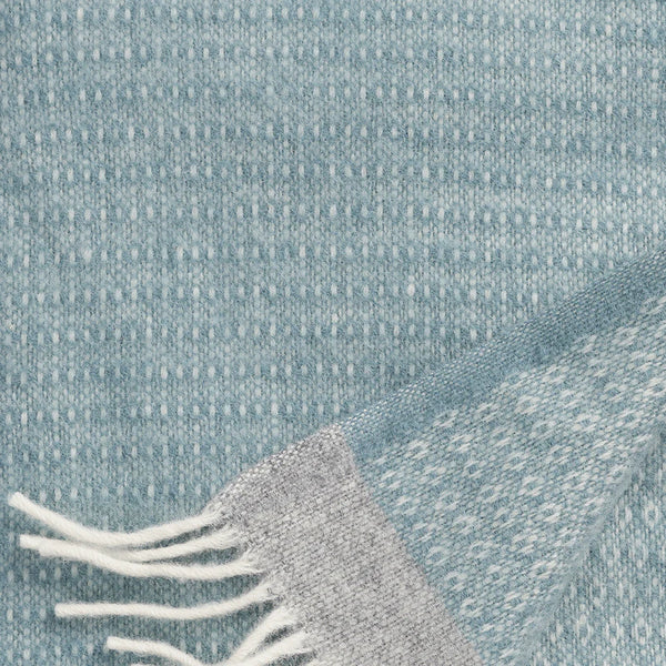 Eco Lambswool Throw | Harald | Dusty Blue & Grey