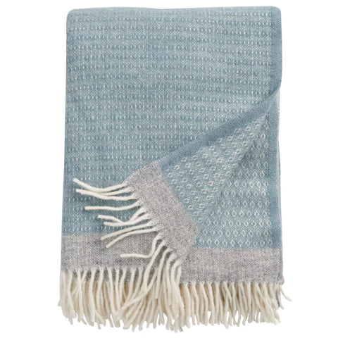 Eco Lambswool Throw | Harald | Dusty Blue & Grey