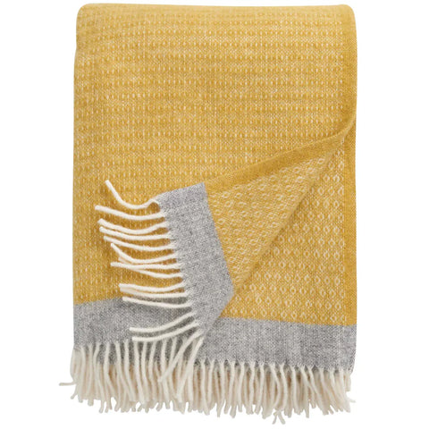 Eco Lambswool Throw | Harald | Grey & Yellow