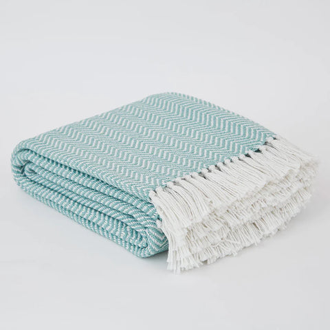 Herringbone Blanket | 100% Recycled Plastic| Teal