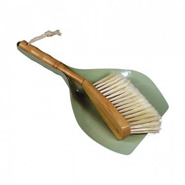 Wood & Metal Dustpan & Brush set | Sage