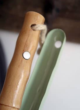 Wood & Metal Dustpan & Brush set | Sage