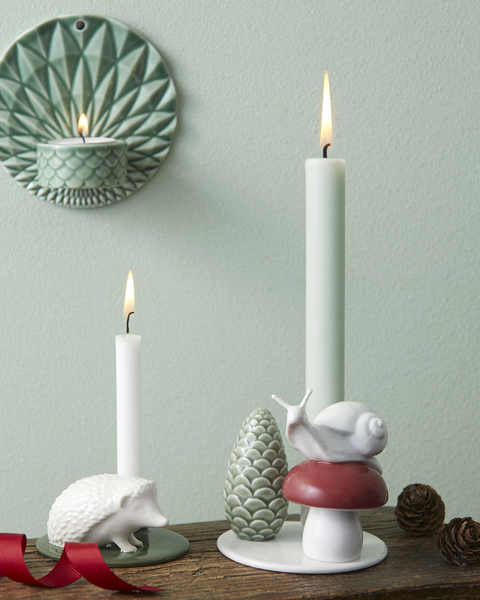 Snail and Mushroom Candlestick | Winter Stories