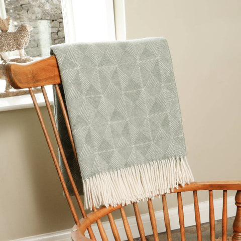 Wool Blanket | Diamond Pattern | Green