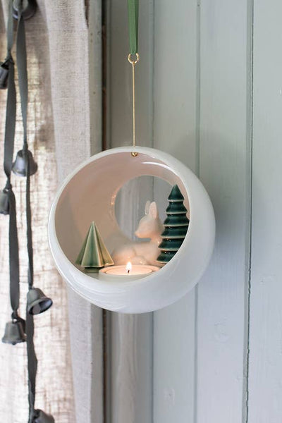 Winter Stories Fawn Hanging tealight candleholder