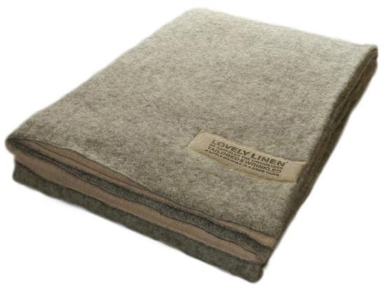 Wool & Linen Luxury Double Throw | Grey/Natural Linen