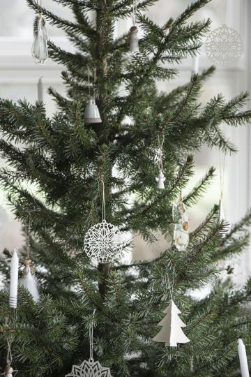 Christmas Tree Decoration - Paper, White