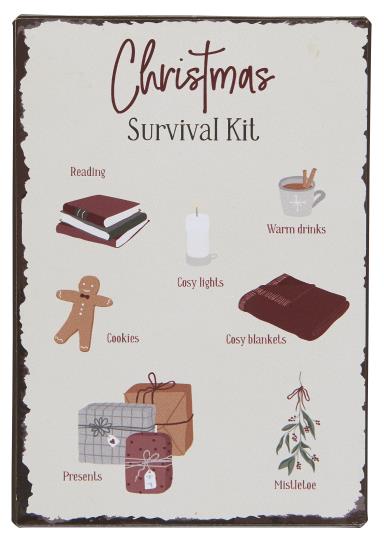 Metal sign Christmas Survival Kit