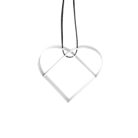 Figure Christmas Heart Ornament - White