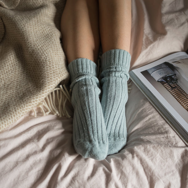 Alpaca lounge/Bed Socks - Blue