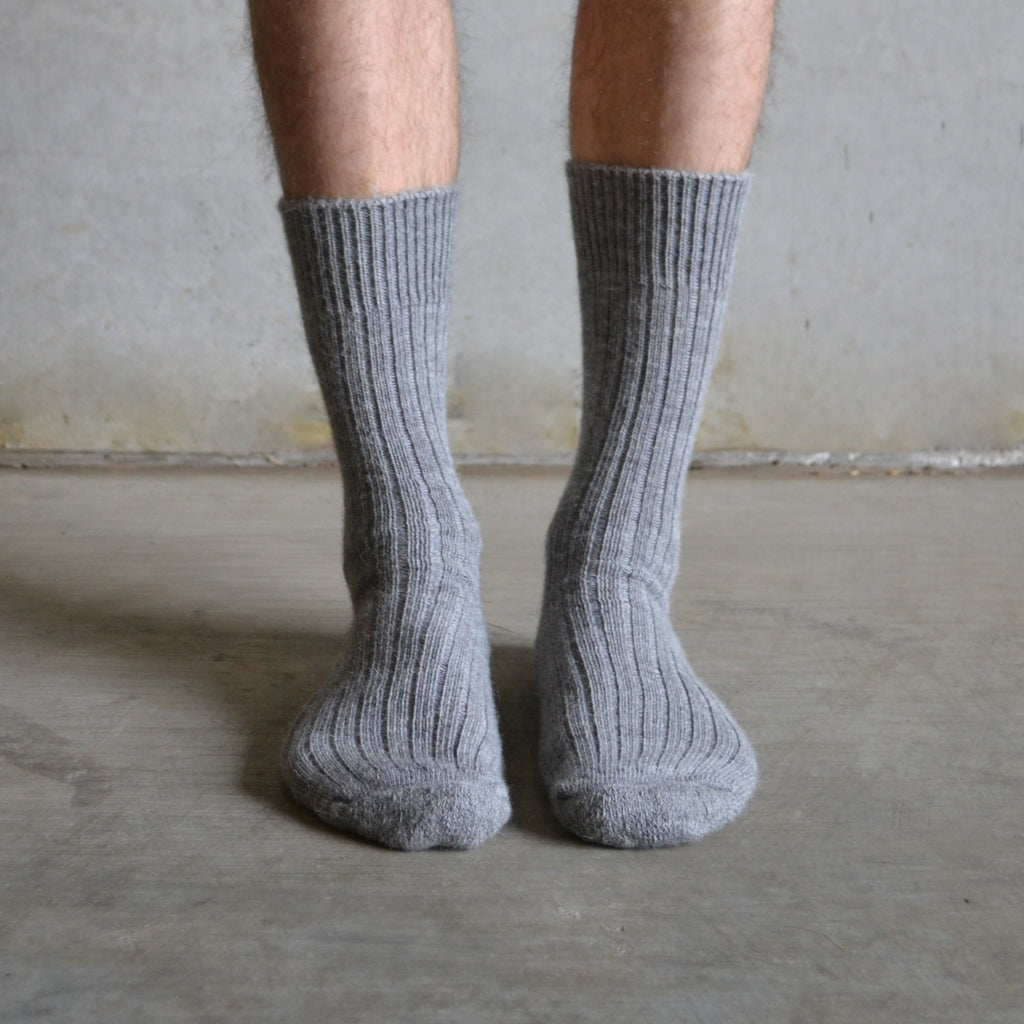 Alpaca Boot Socks with a Cushion Sole - Short