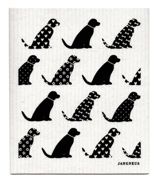 Tea towel & Dishcloth Bundle | Black Dogs